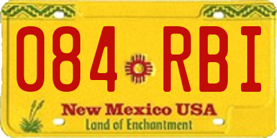 NM license plate 084RBI