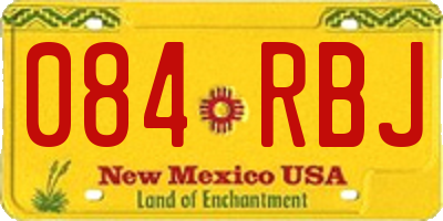 NM license plate 084RBJ
