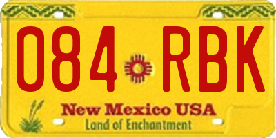 NM license plate 084RBK
