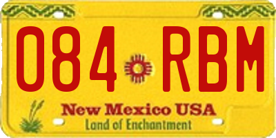 NM license plate 084RBM