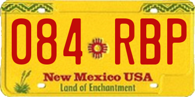 NM license plate 084RBP