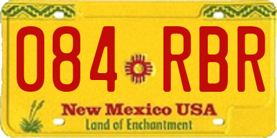 NM license plate 084RBR