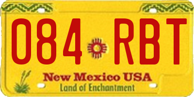 NM license plate 084RBT
