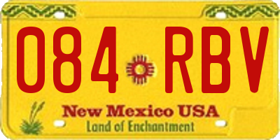NM license plate 084RBV