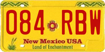 NM license plate 084RBW