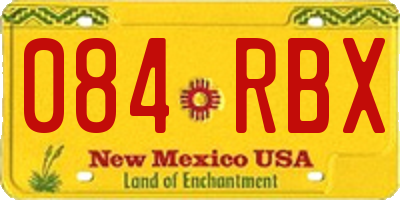 NM license plate 084RBX