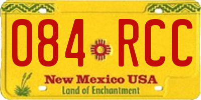 NM license plate 084RCC