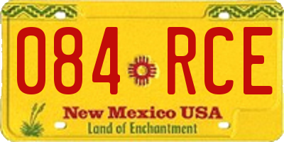 NM license plate 084RCE