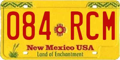 NM license plate 084RCM
