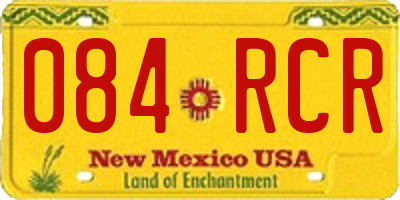 NM license plate 084RCR