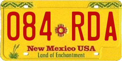 NM license plate 084RDA