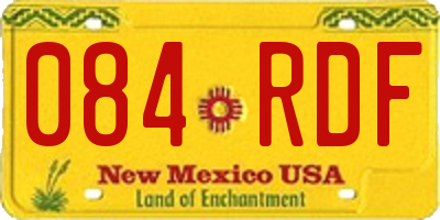 NM license plate 084RDF