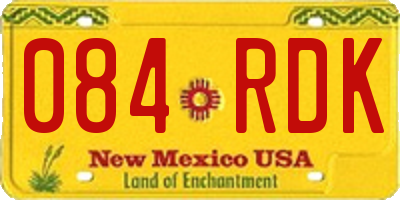 NM license plate 084RDK
