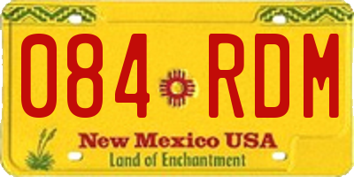 NM license plate 084RDM
