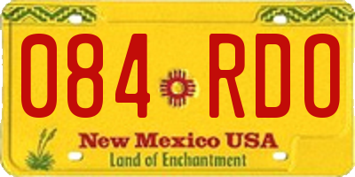NM license plate 084RDO
