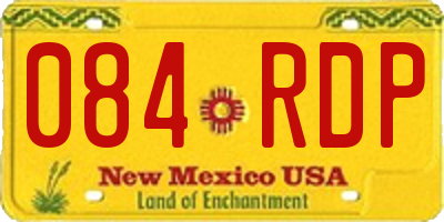 NM license plate 084RDP