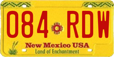 NM license plate 084RDW