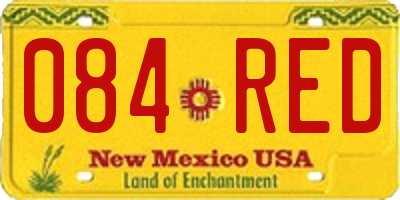 NM license plate 084RED
