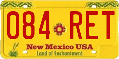 NM license plate 084RET
