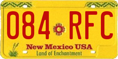 NM license plate 084RFC