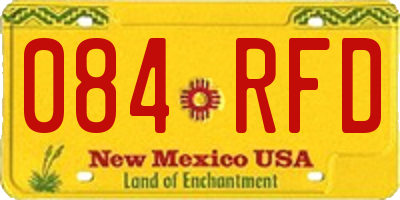 NM license plate 084RFD
