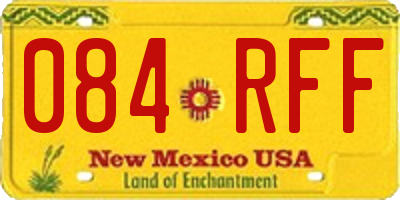 NM license plate 084RFF