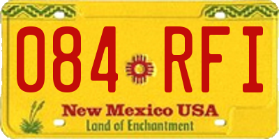 NM license plate 084RFI