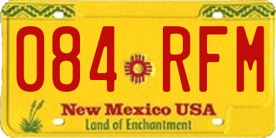 NM license plate 084RFM