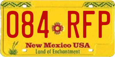 NM license plate 084RFP