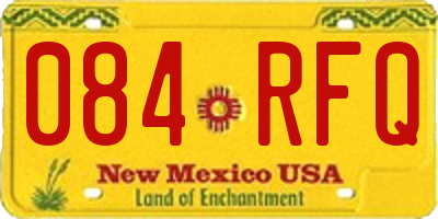 NM license plate 084RFQ