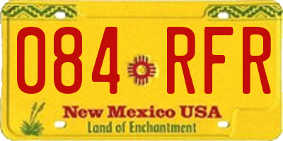 NM license plate 084RFR
