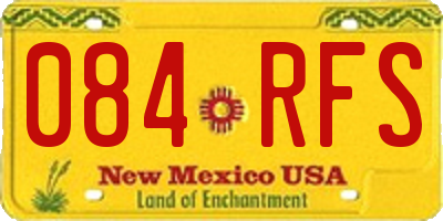 NM license plate 084RFS