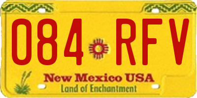 NM license plate 084RFV