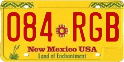 NM license plate 084RGB