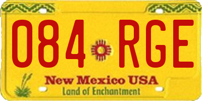 NM license plate 084RGE