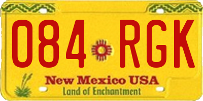 NM license plate 084RGK