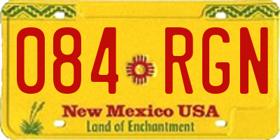 NM license plate 084RGN