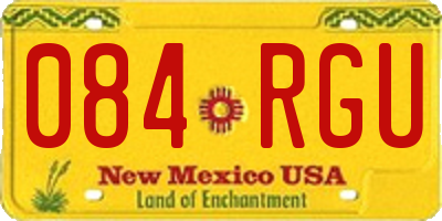 NM license plate 084RGU