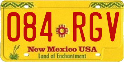 NM license plate 084RGV