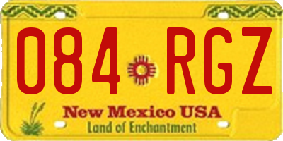 NM license plate 084RGZ