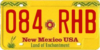 NM license plate 084RHB