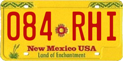 NM license plate 084RHI