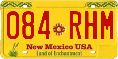 NM license plate 084RHM