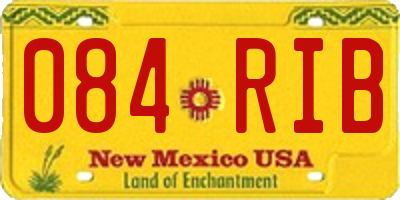 NM license plate 084RIB