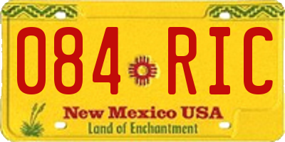 NM license plate 084RIC