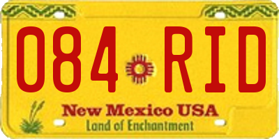 NM license plate 084RID