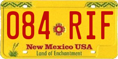 NM license plate 084RIF