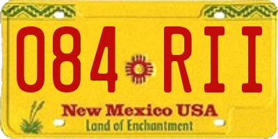 NM license plate 084RII