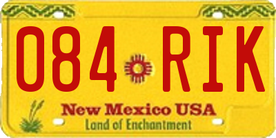 NM license plate 084RIK