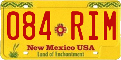NM license plate 084RIM